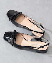 【INTER-CHAUSSURES】スクエアトウチャンキーヒールバックバンド
