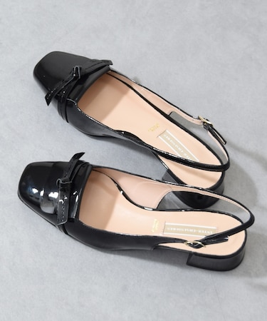 【INTER-CHAUSSURES】スクエアトウチャンキーヒールバックバンド