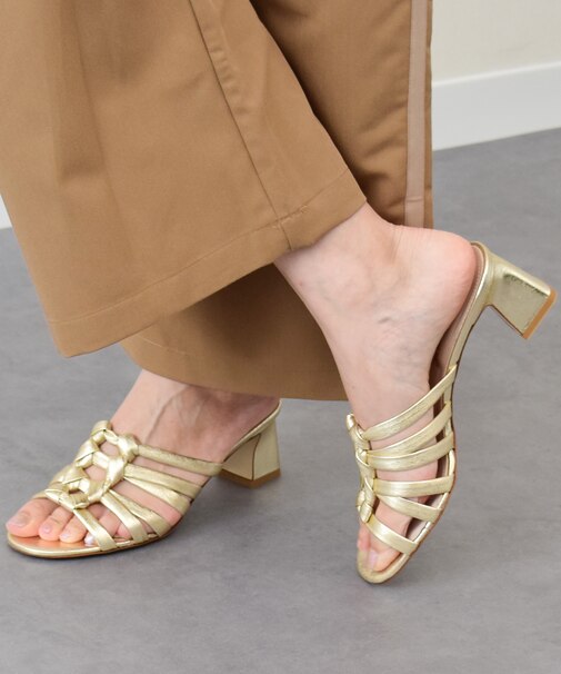 【INTER-CHAUSSURES】ラウンドトウノットミュールサンダル