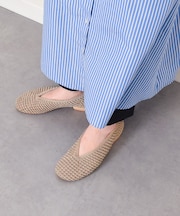 【ANGEL ALARCON】ニットアッパーフラットパンプス