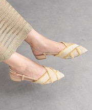 【INTER-CHAUSSURES】ポインテッドトウローヒールバックバンド