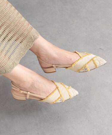 【INTER-CHAUSSURES】ポインテッドトウローヒールバックバンド