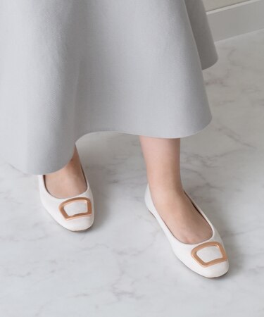 【Bridget Birkin】スクエアバックルフラットシューズ