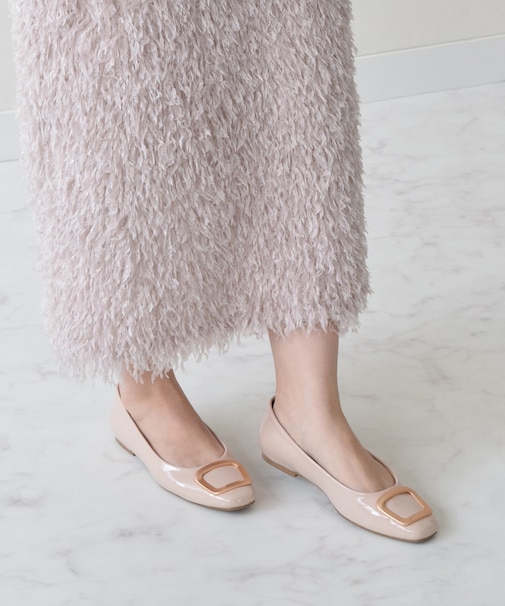【Bridget Birkin】スクエアバックルフラットシューズ