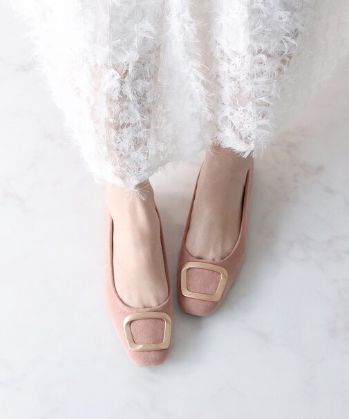 【Bridget Birkin】スクエアバックルフラットシューズ