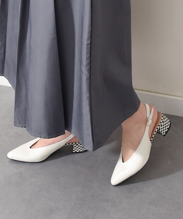 【INTER-CHAUSSURES】ポインテッドトウVカットバックバンド