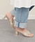 【INTER-CHAUSSURES】ラウンドトウフレアヒールノットサンダル