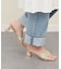 【INTER-CHAUSSURES】ラウンドトウフレアヒールノットサンダル