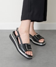 【INTER-CHAUSSURES】バックルウエッジバックバンドサンダル