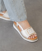 【INTER-CHAUSSURES】バックルウエッジバックバンドサンダル