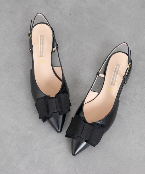 【INTER-CHAUSSURES】リボンバックバンドポインテッドパンプス