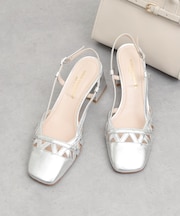 【INTER-CHAUSSURES】スクエアトウチャンキーヒールバックバンド