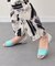 【INTER-CHAUSSURES】異素材コンビオープントウパンプス