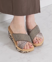 【Bridget Birkin】厚底ウェッジクロスベルトサンダル