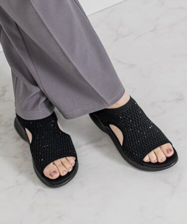 【Bridget Birkin】キラキラニットサンダル