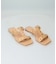 【CARRANO】スクエアトゥスタッズフラットサンダル