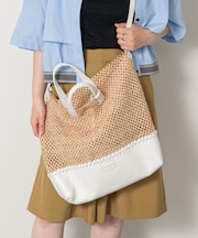 【CHRISTIAN VILLA】メッシュコンビレザーワイドバッグ