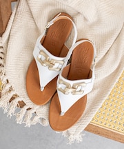 【Oh my Sandals】ラウンドトウオーナメントトングサンダル