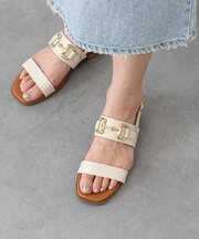 【Oh my Sandals】ローヒールバックバンドビットサンダル