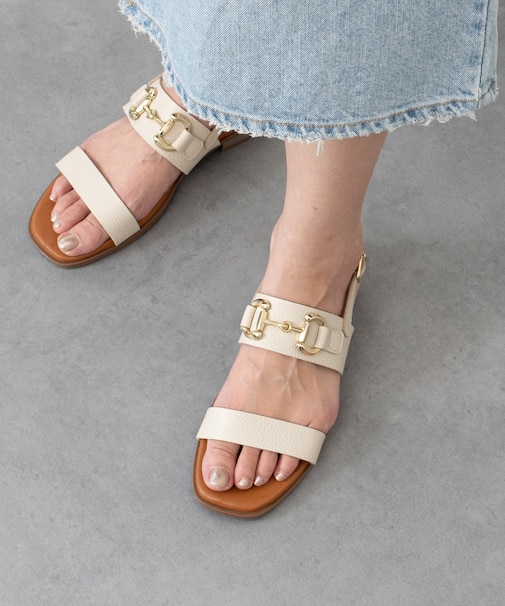 【Oh my Sandals】ローヒールバックバンドビットサンダル