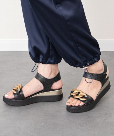 【Oh my Sandals】メタルオーナメント厚底サンダル