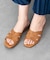 【Oh my Sandals】フラットレザーミュールサンダル