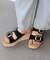 【Oh my Sandals】ダブルバックル厚底ウエッジサンダル