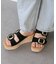 【Oh my Sandals】ダブルバックル厚底ウエッジサンダル