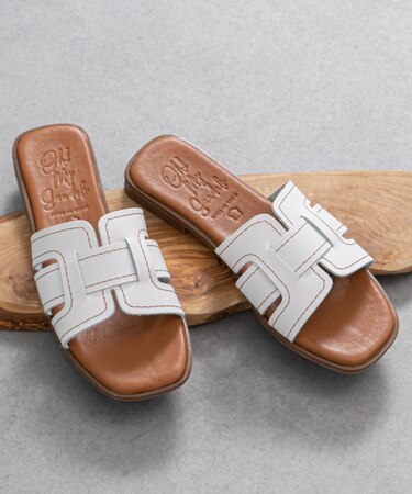 【Oh my Sandals】ステッチフラットミュールサンダル