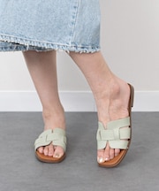 【Oh my Sandals】ステッチフラットミュールサンダル