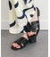 【Oh my Sandals】ローヒールレザーミュールサンダル
