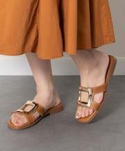 【Oh my Sandals】メタルバックルフラットサンダル