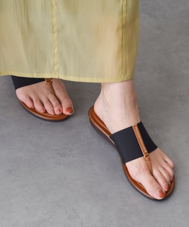 【ITALIAN SHOEMAKERS】センタービジューエラスティックサンダル
