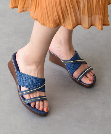 【ITALIAN SHOEMAKERS】ボールチェーンストラップミュールサンダル