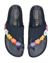 【ITALIAN SHOEMAKERS】フラワーストラップフットベッドサンダル