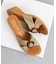 【ITALIAN SHOEMAKERS】べっ甲風バックルウェッジヒールサンダル
