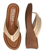 【ITALIAN SHOEMAKERS】ラインストーンアクセントトングサンダル