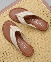 【ITALIAN SHOEMAKERS】ラインストーンベルトトングサンダル