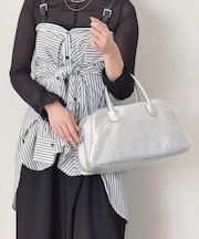 【RIPANI】メタリックレザーミニボストンバッグ