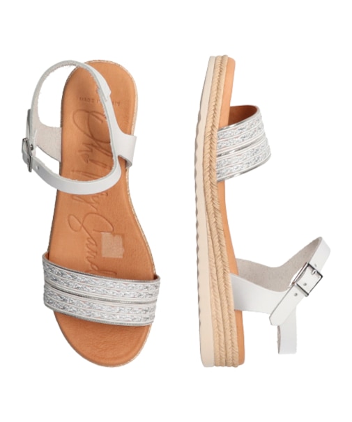 【Oh my Sandals】異素材コンビアンクルストラップサンダル