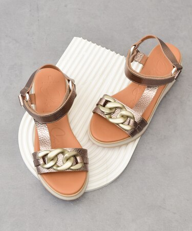 【Oh my Sandals】メタルチェーンベルクロサンダル