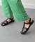 【Oh my Sandals】スクエアトウフラットグルカサンダル
