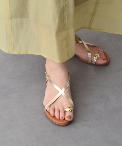 【Oh my Sandals】メタルサムリングサンダル