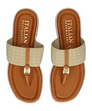 【ITALIAN SHOEMAKERS】メタルアクセントトングサンダル