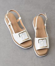 【INTER-CHAUSSURES】バックルウエッジバックバンドサンダル