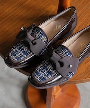 【Bridget Birkin】ツイードグログランリボンスクエアローファー