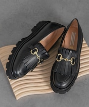 【INTER-CHAUSSURES】ラウンドトウキルトビットローファー