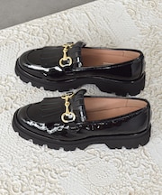 【INTER-CHAUSSURES】ラウンドトウキルトビットローファー