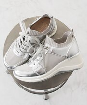 【Bridget Birkin】ヒールアップニットコンビスニーカー