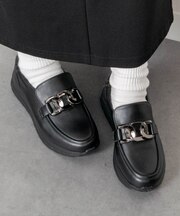 【Round About】チェーンビットローファースニーカー